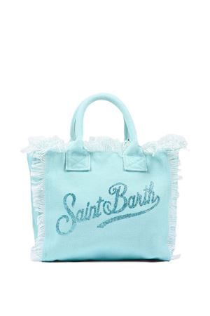 Borsa in canvas di cotone verde acqua SAINT BARTH KIDS | COL000100432L